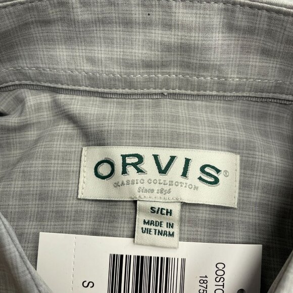 NEW Orvis Men's S Short Sleeve Tech Shirt Gray Plaid UPF 30+ Outdoor Short Sleev - Picture 7 of 10